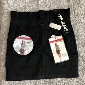 VIP Jean Black Skirt  Size Large